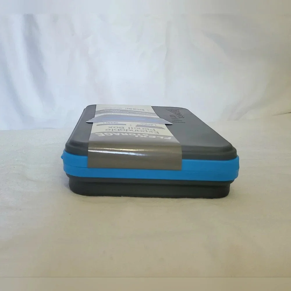 It's‎ Academic Grey Rubber Flexi Storage Box Collapsible Pencil & Supply Case